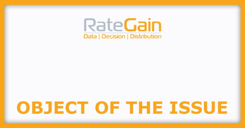 RateGain IPO
Object Of The Issue