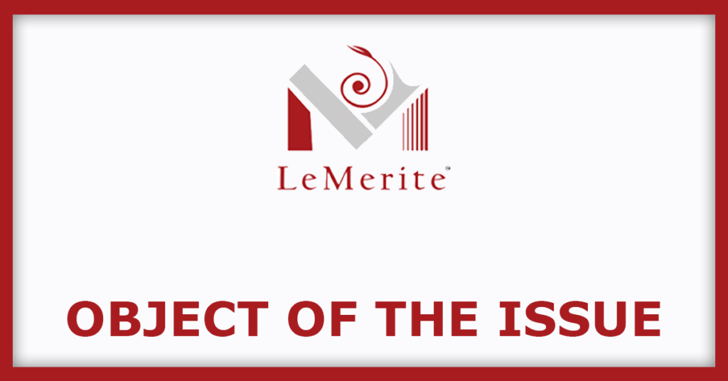 Le Merite Exports IPO
Object Of The Issues