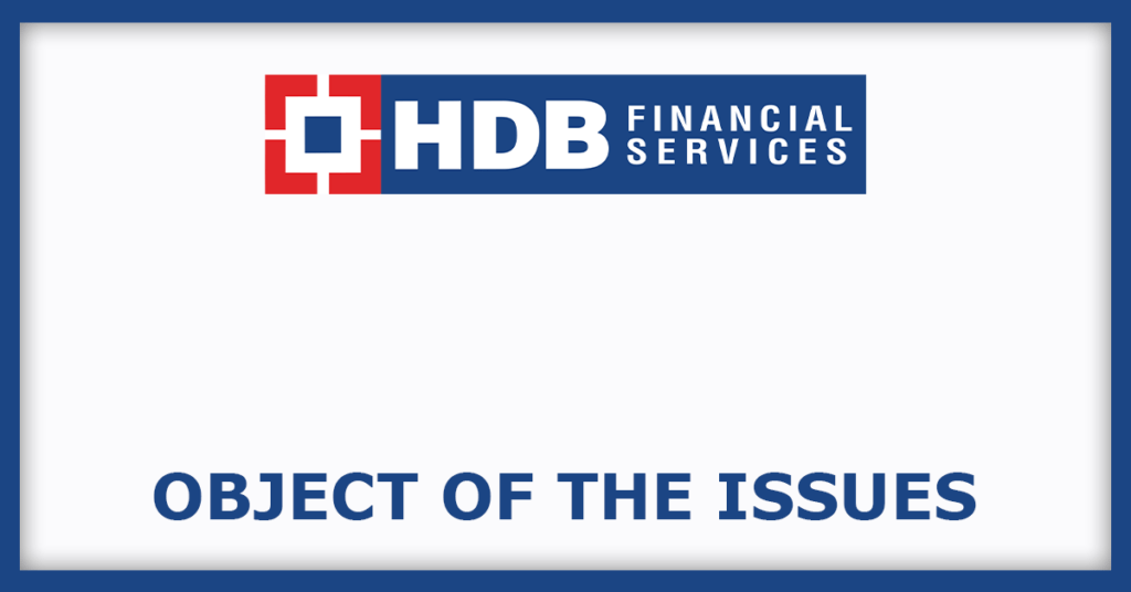 HDB Financial Services IPO
Object of the Issues
