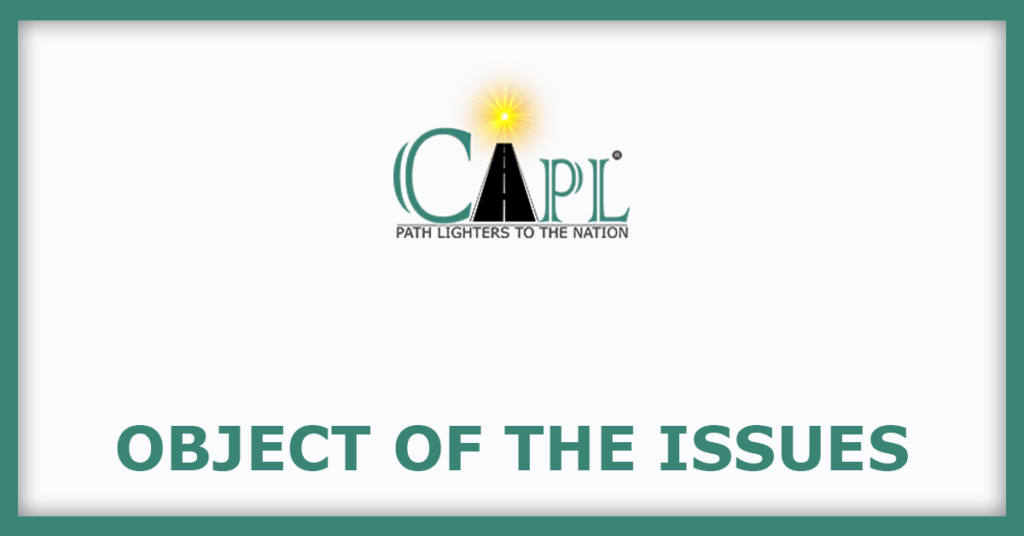 Current Infraprojects IPO
Object of the Issues