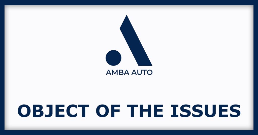 Amba Auto Sales & Services IPO
Object of the Issues