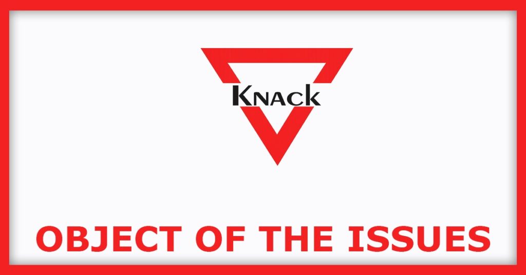 Knack Packaging IPO
Object of the Issues